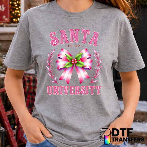 Santa University – Christmas DTF Transfer