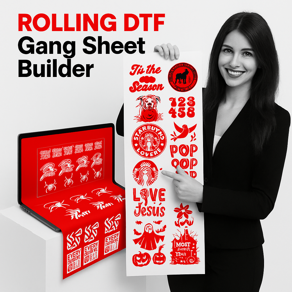 Build Custom DTF Gang Sheet Online – USA & Louisiana Printing