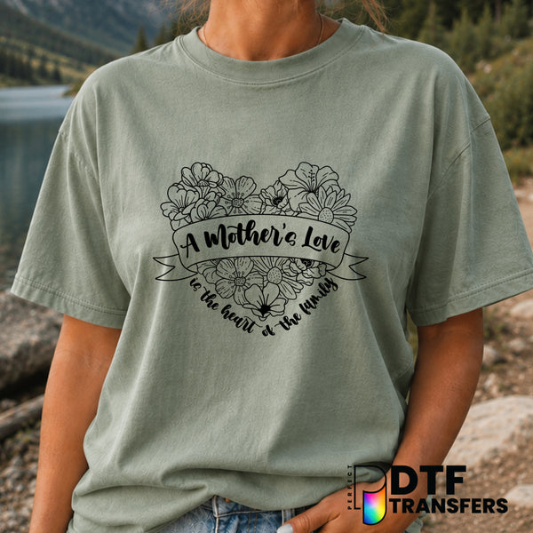 A Mother's Love Is The Heart of the Family – Mother's Day DTF Transfer (view 1 of 2) – by Perfect DTF Transfers – Premade...