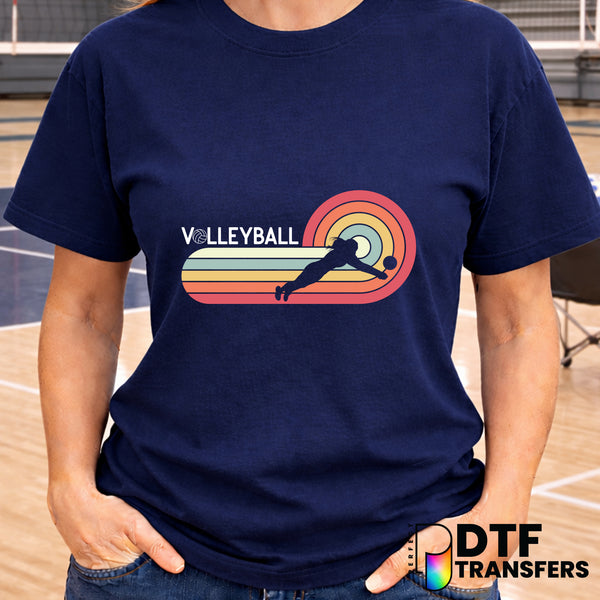 Retro Rainbow – Volleyball DTF Transfer
