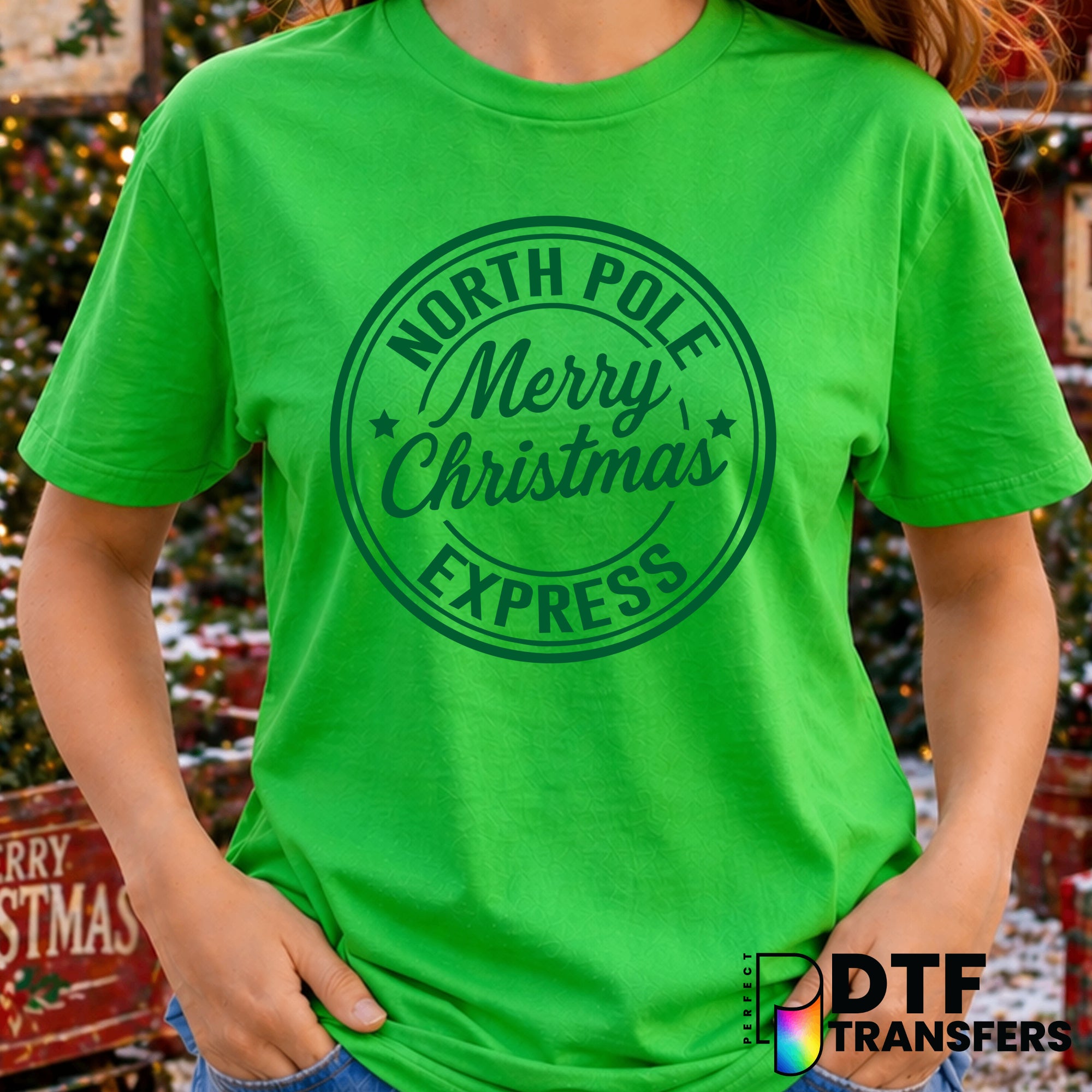 North Pole Express Merry Christmas – Christmas DTF Transfer