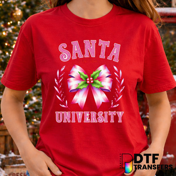 Santa University – Christmas DTF Transfer