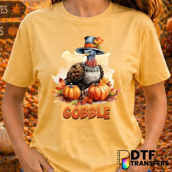 Gobble Til You Wobble – Thanksgiving DTF Transfer