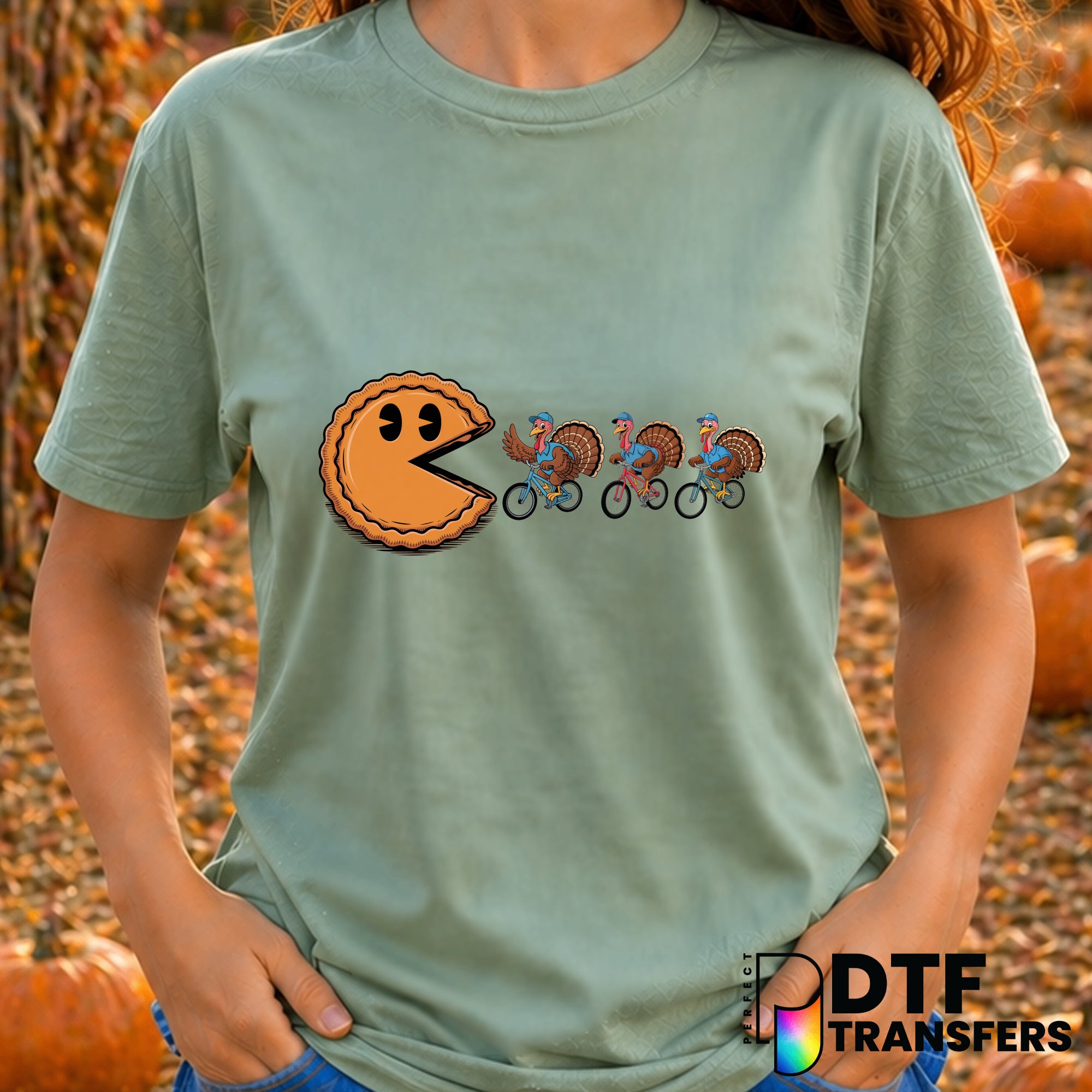 Biking Turkeys – Thanksgiving DTF Transfer