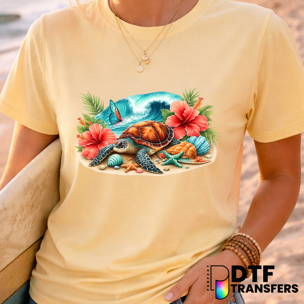 Turtle Surfing Wave – Surfing DTF Transfer