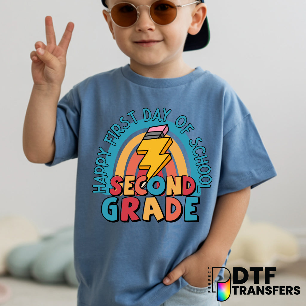 Happy First Day of School Second Grade Welcome Back to School – Teacher DTF Transfer