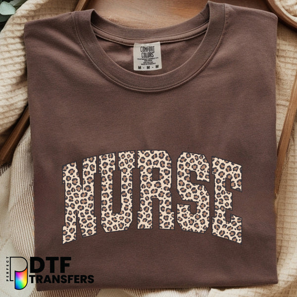 SCHOOL NURSE HEALTH Leopard Varsity Arch – School Nurse DTF Transfer