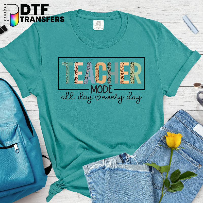 LEOPARD TEACHER MODE ALL DAY EVERY DAY – Teacher DTF Transfer
