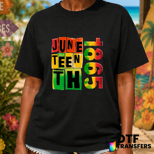Juneteenth 1865 Colorful Stacked – Black History Month DTF Transfer