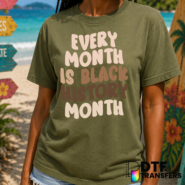 Every Month Is Black History Month – Black History Month DTF Transfer