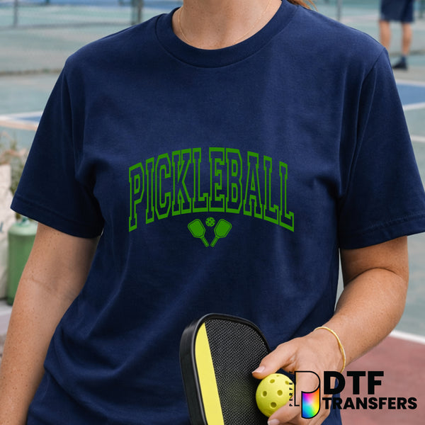PICKLE Varsity Arch with Paddles – Pickleball DTF Transfer