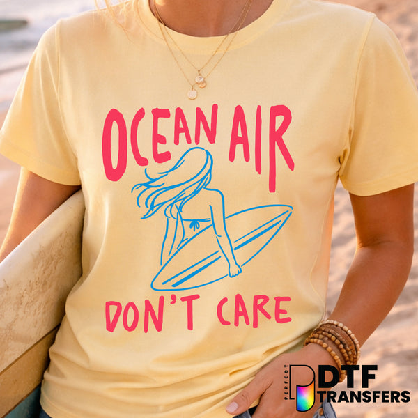 Ocean Air Don't Care Surfing Summer – Surfing DTF Transfer