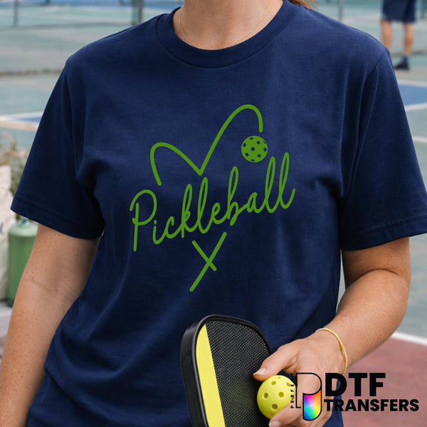 Pickleball Heart Script – Pickleball DTF Transfer