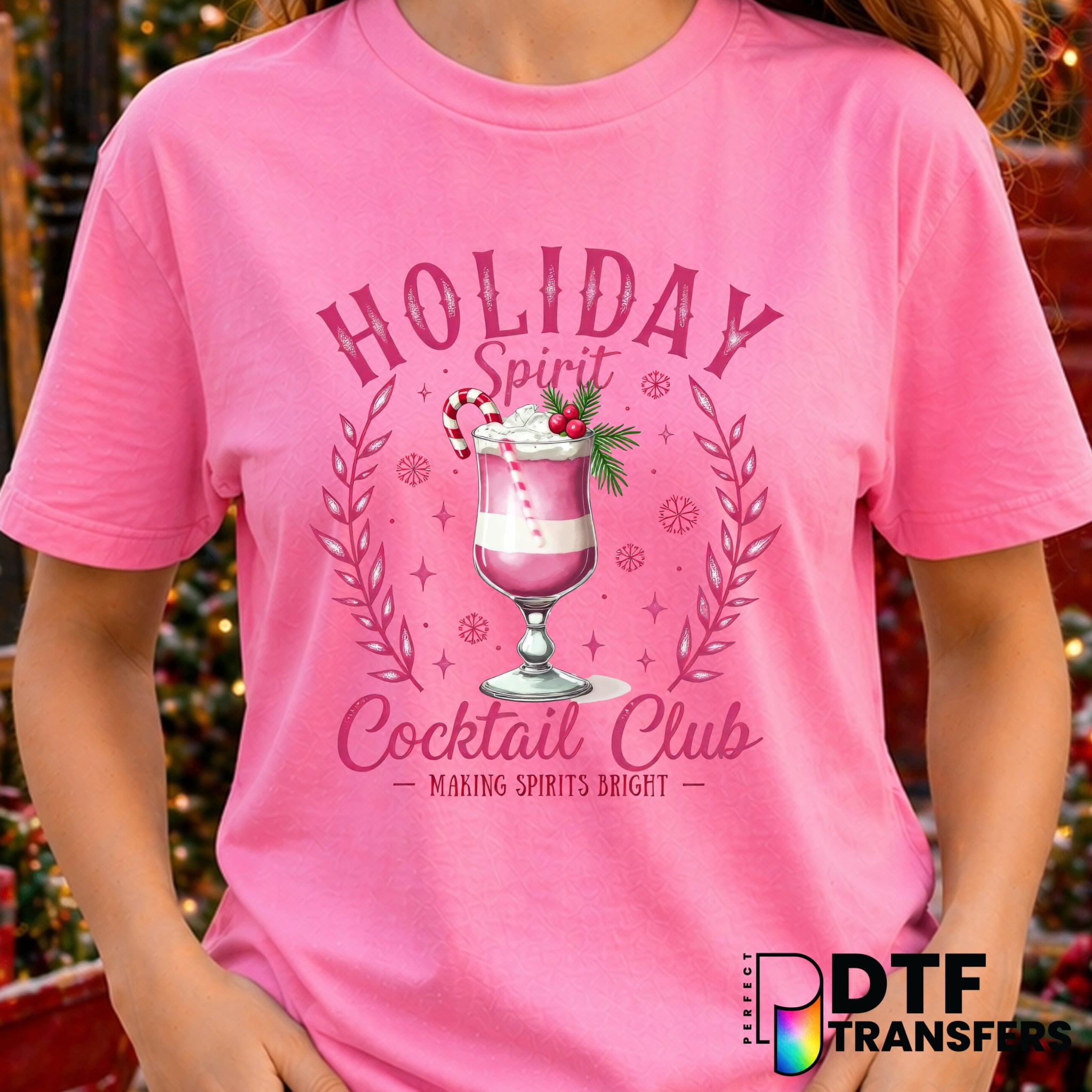 Holiday Spirit Cocktail Club – Christmas DTF Transfer