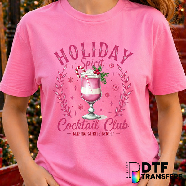 Holiday Spirit Cocktail Club – Christmas DTF Transfer