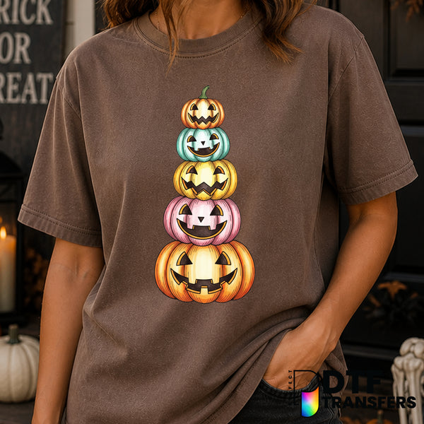 Stacked Pumpkins Halloween – DTF Transfer