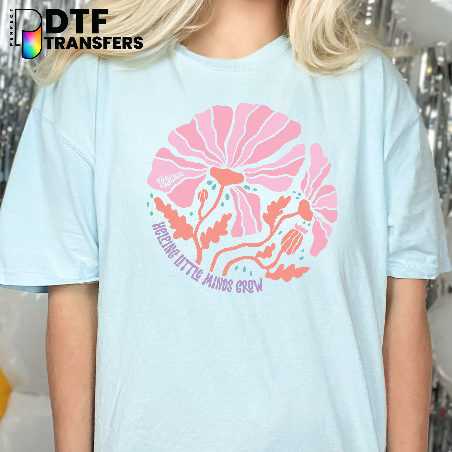 Boho Helping Little Minds Grow – Teacher DTF Transfer
