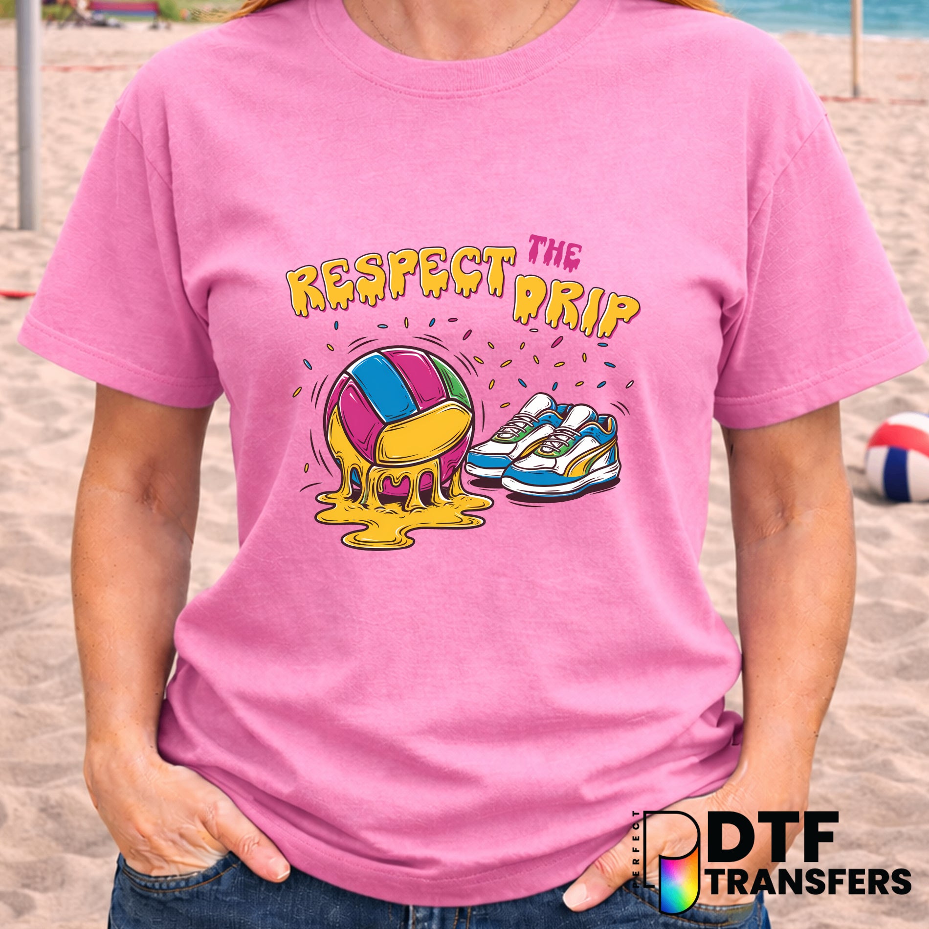 Respect The Drip Volleyball Sprinkles – Volleyball DTF Transfer