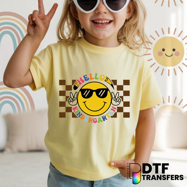 Hello Kindergarten Groovy Pre K – Teacher DTF Transfer