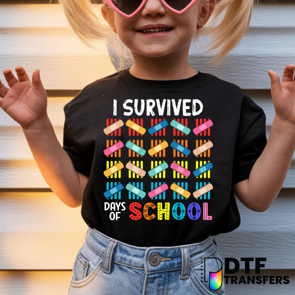 I Survived 100 Days of School Bandaid 100 Days – Teacher DTF Transfer