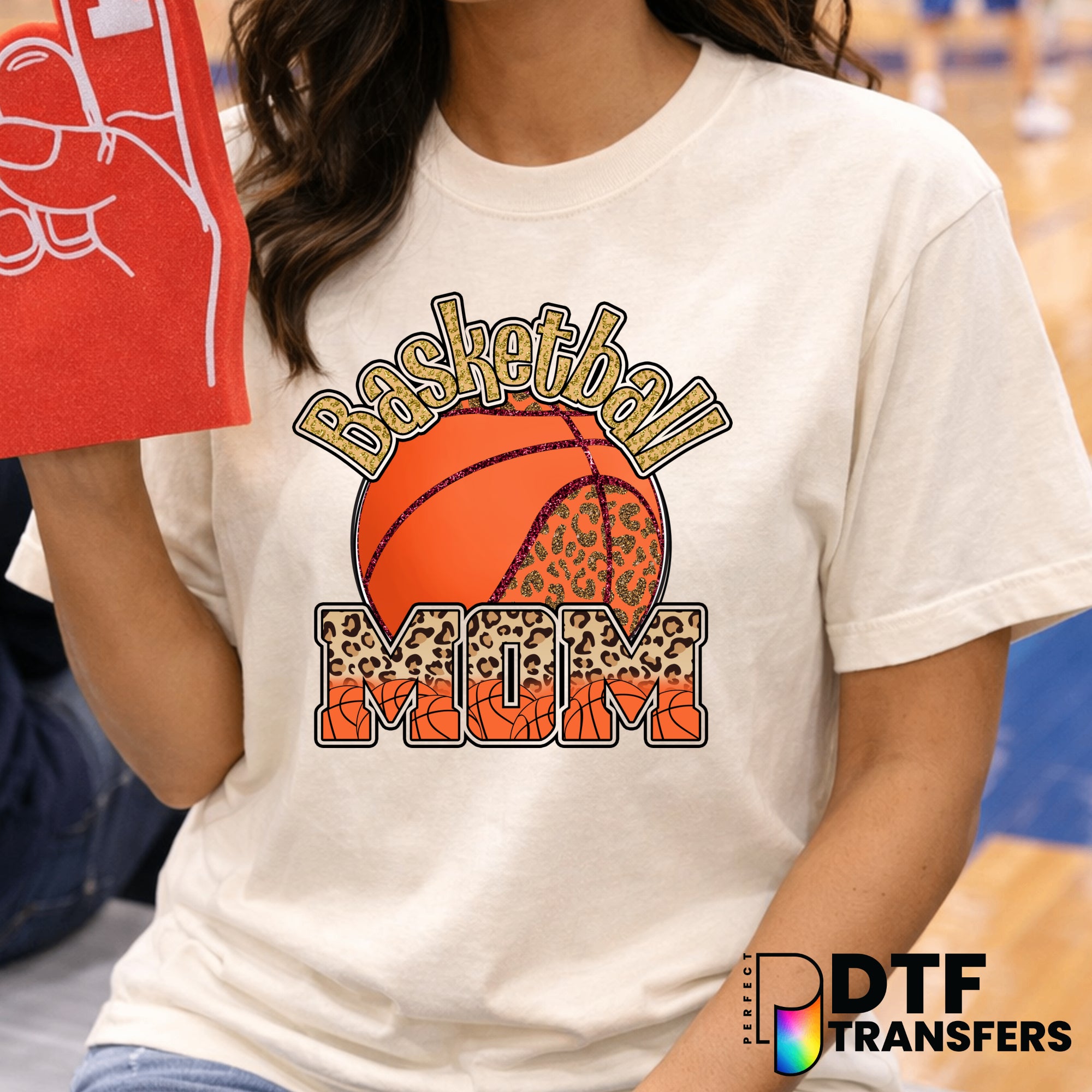Basketball Mom Arch Leopard Glitter – DTF Transfer