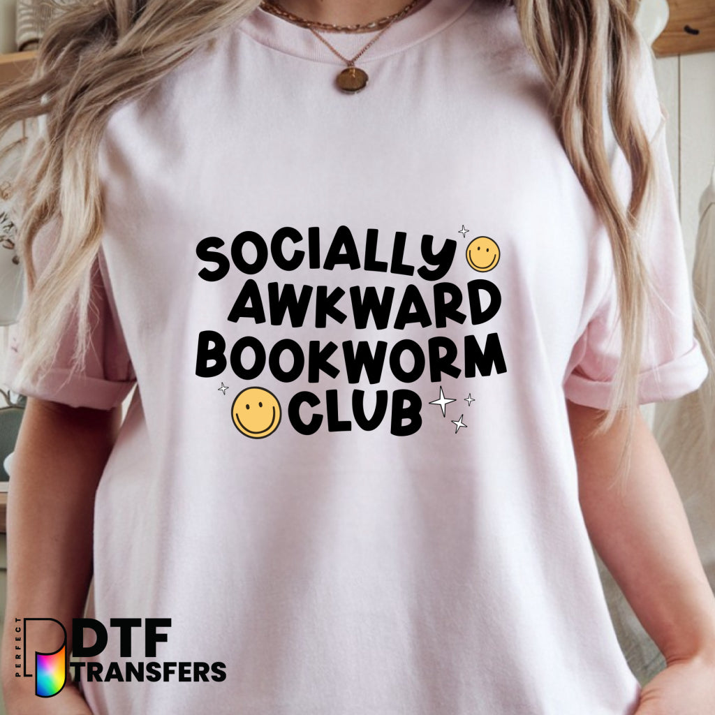 Socially Awkward Bookworm Club – Teacher DTF Transfer
