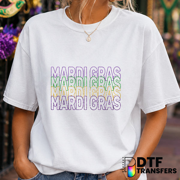 Mardi Gras Louisiana Faux Glitter Fleur de Lis – DTF Transfer