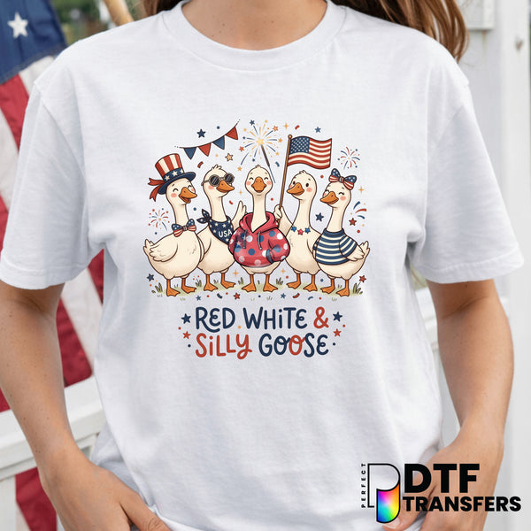 Red White and Silly Goose 4th of July Patriotic – Fourth of July DTF Transfer
