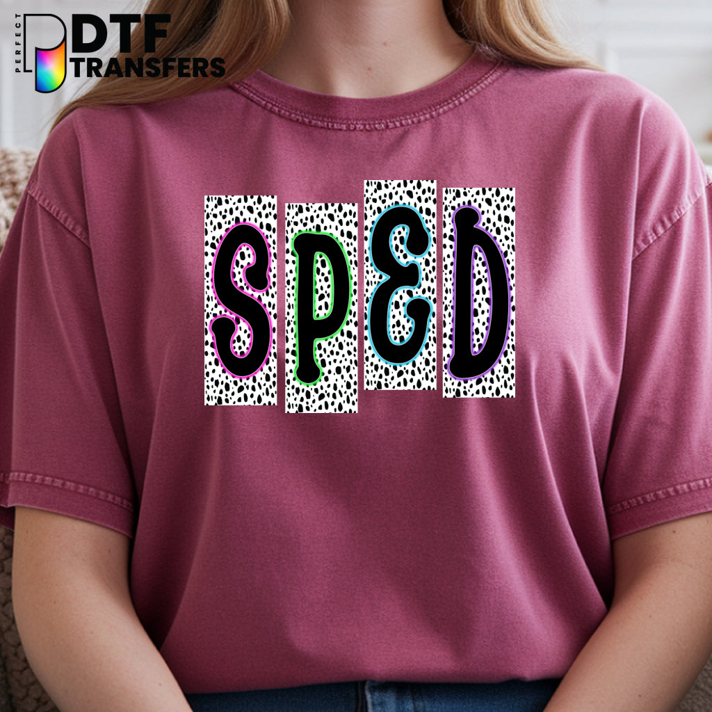 SPED Dalmatian Graduation Cap with Puzzle Spots – Special Education DTF Transfer