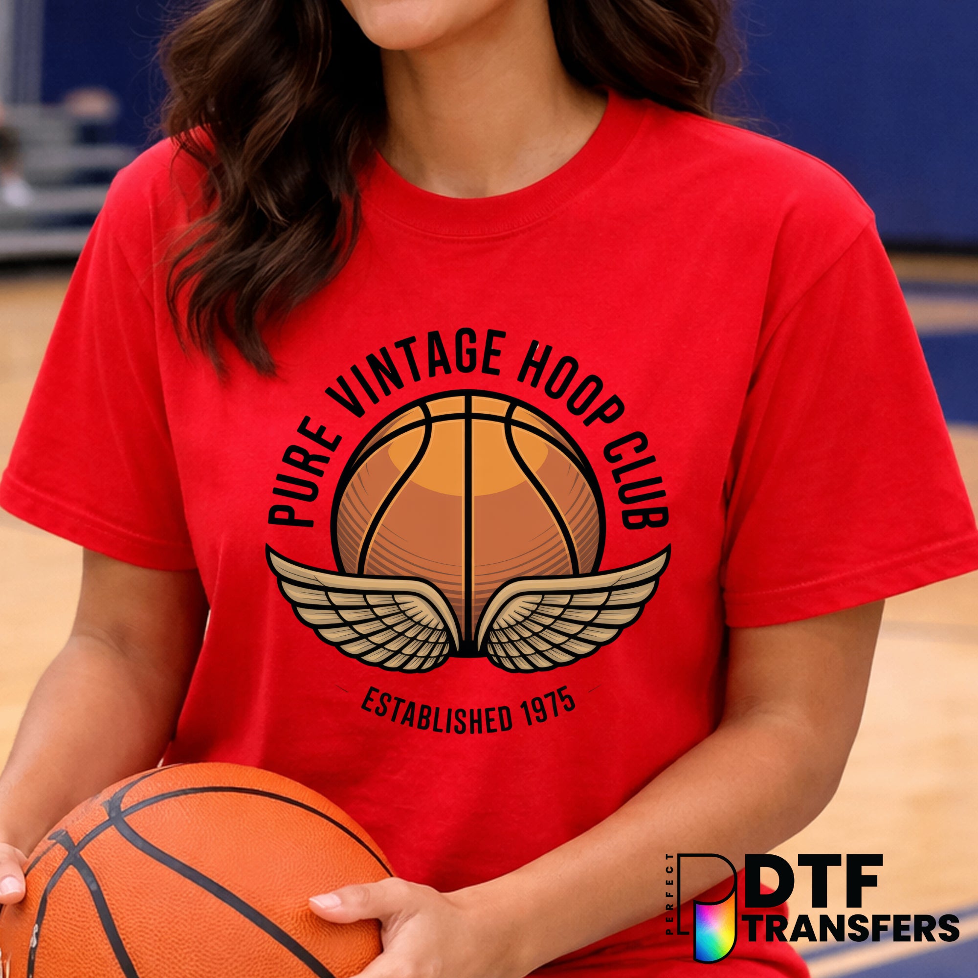 Pure Vintage Hoop Club EST 1989 – Basketball DTF Transfer