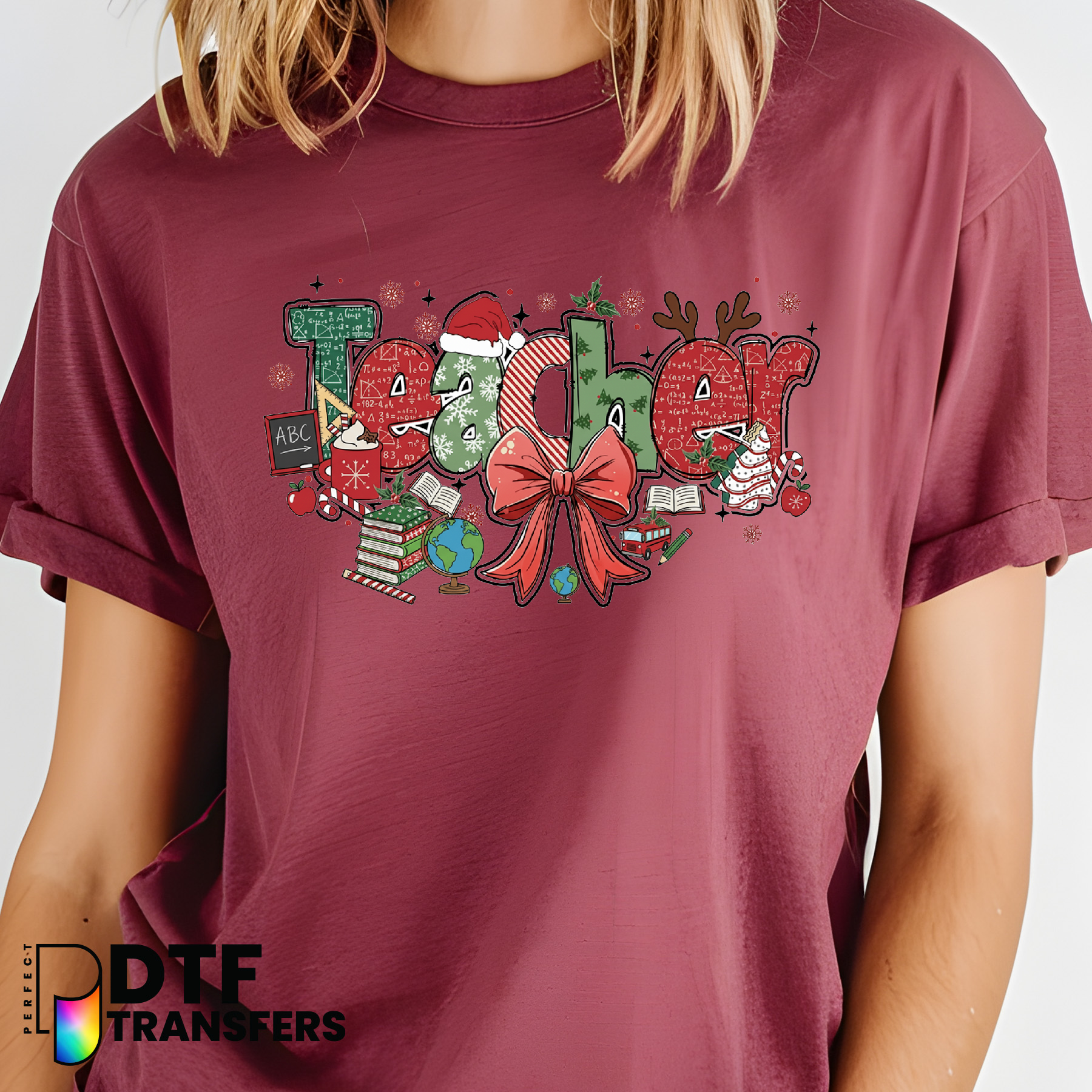 BEST TEACHER EVER – Teacher School Collage DTF Transfer