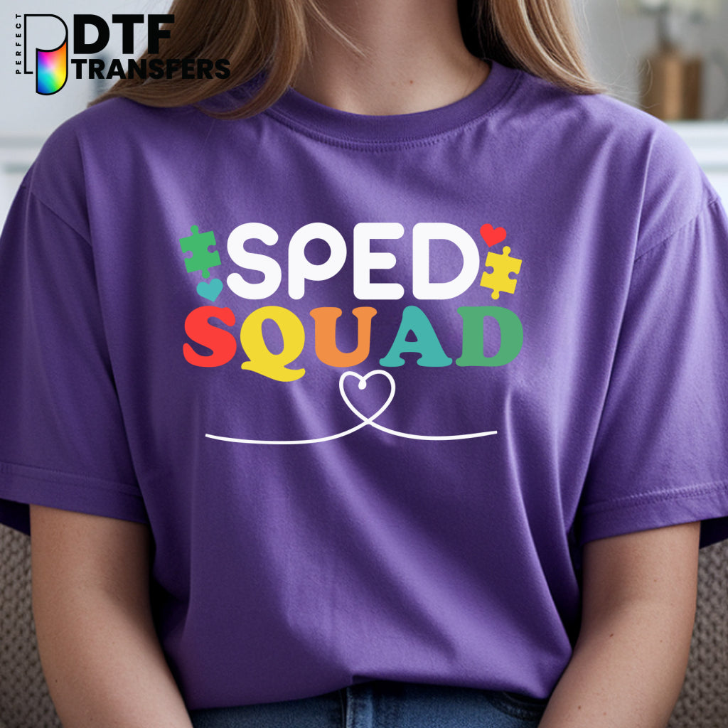 SPED SQUAD Hearts & Puzzles – Special Education DTF Transfer