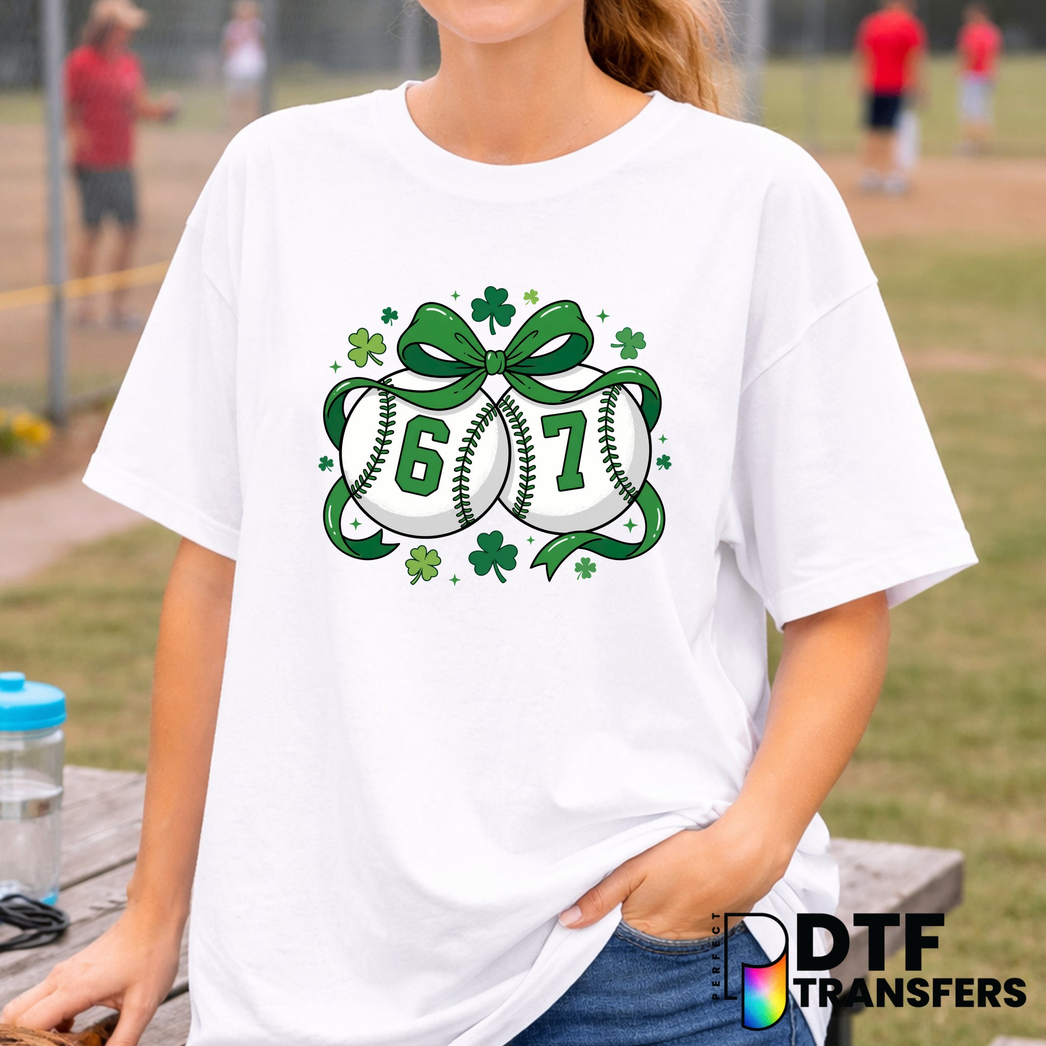 St. Patrick's Day 67 Baseball Bow – DTF Transfer