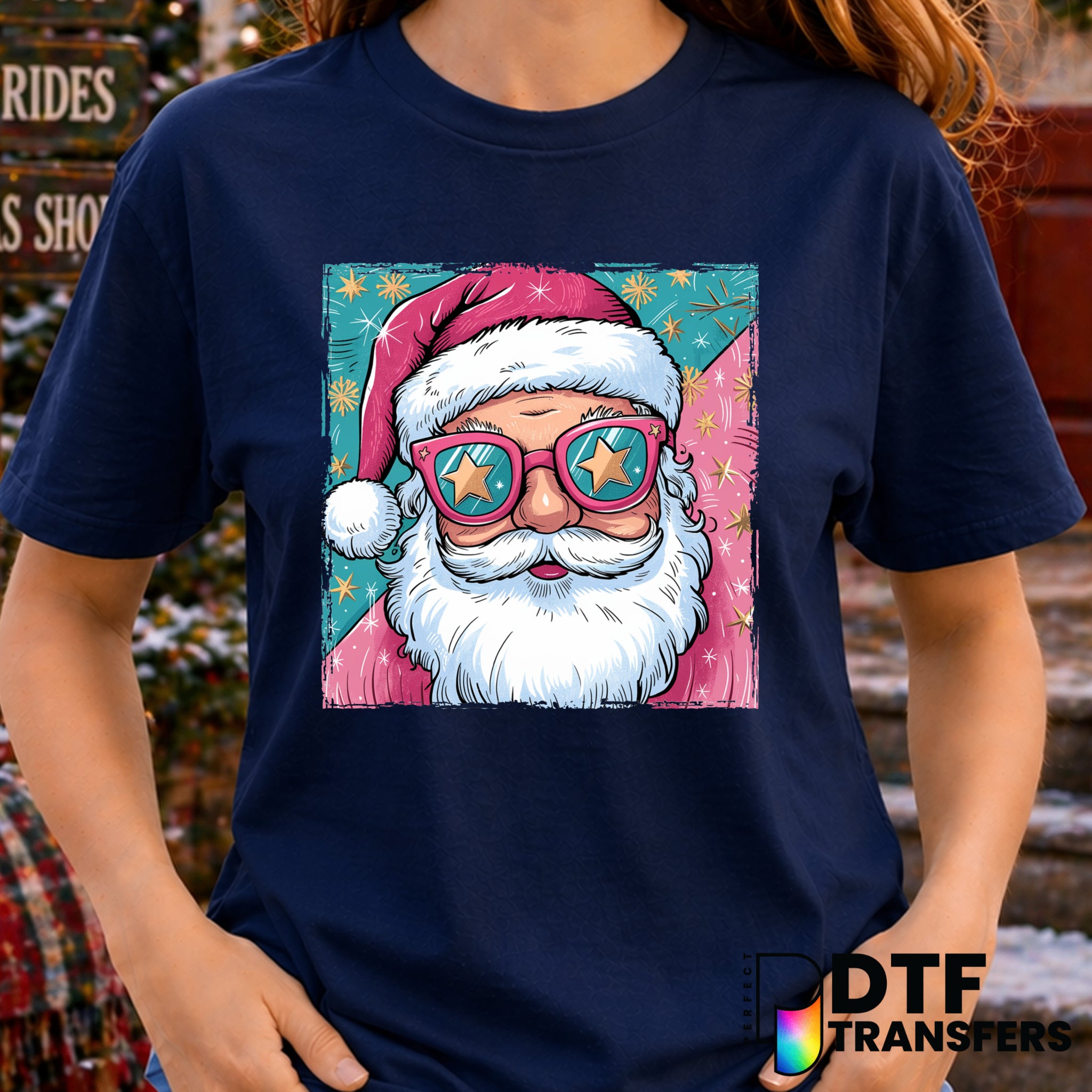 Retro Santa with Sunglasses – Christmas DTF Transfer