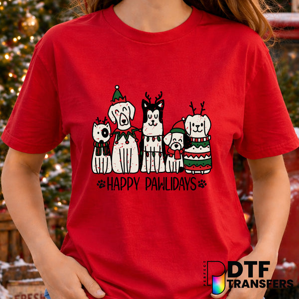 Happy Pawlidays – Christmas DTF Transfer