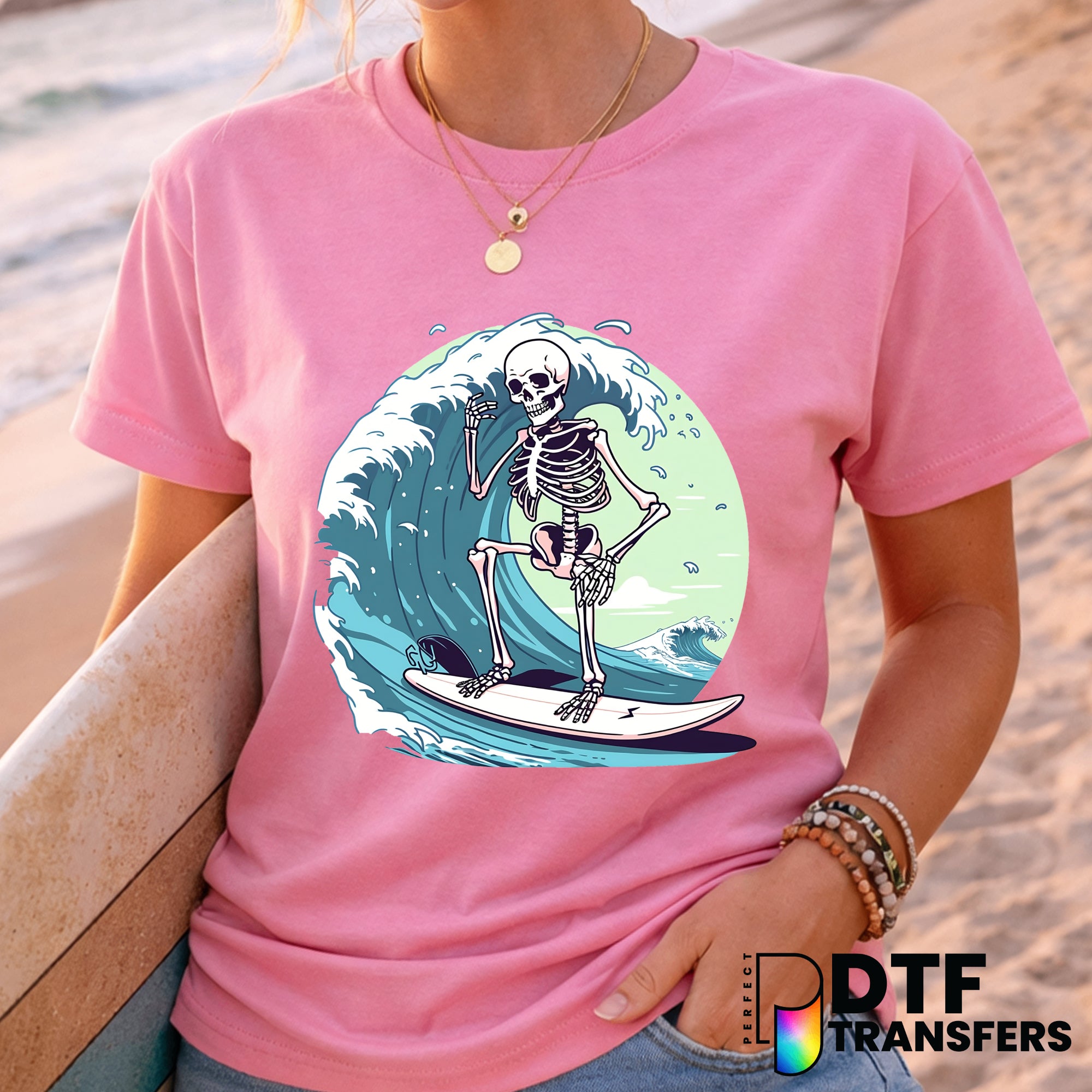 SUMMER SURF BOARD WAVES – Surfing DTF Transfer