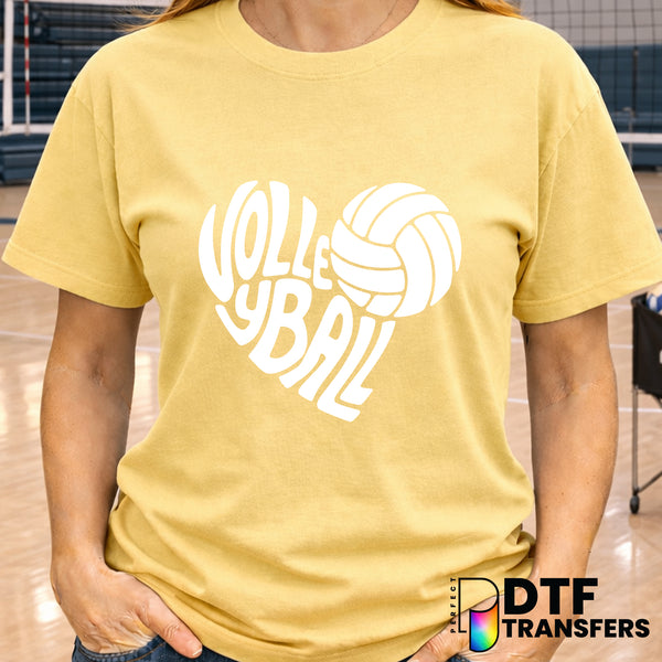 Volleyball Heart Lettering – DTF Transfer