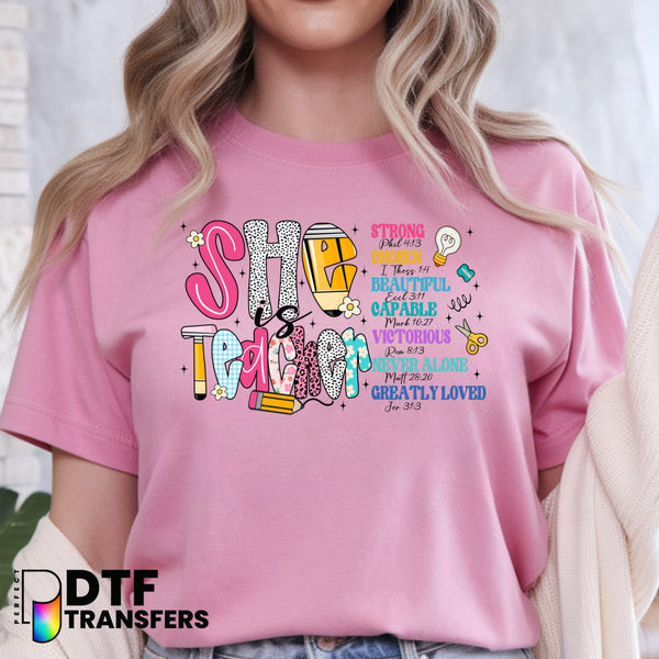 She is a Teacher Proverbs 31:26 – Religious Teacher DTF Transfer