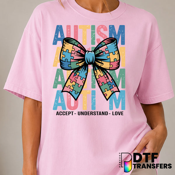 Accept Understand Love – Autism Awareness DTF Transfer (view 2 of 2) – by Perfect DTF Transfers – Premade DTF Transfers –...