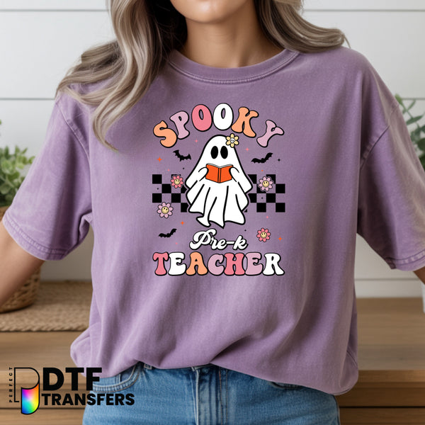 Spooky Pre-K Teacher Pre K Ghost – Teacher DTF Transfer