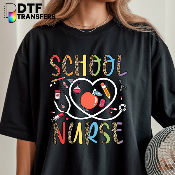 SCHOOL NURSE Text – School Nurse DTF Transfer