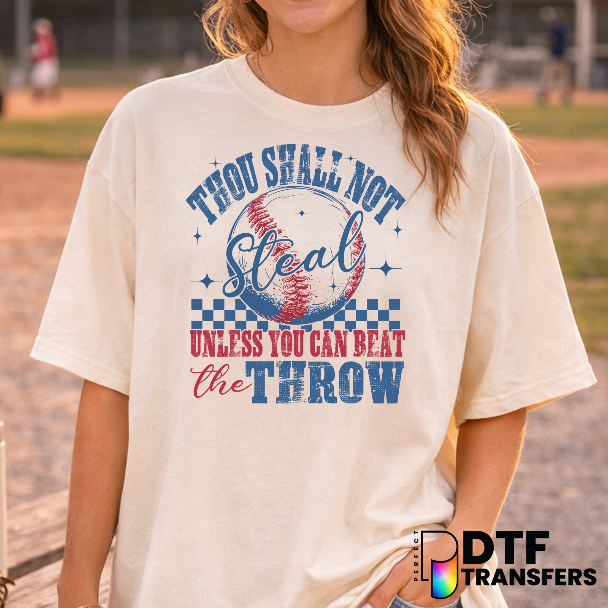 Thou Shall Not Steal Funny Baseball Mom – Baseball DTF Transfer