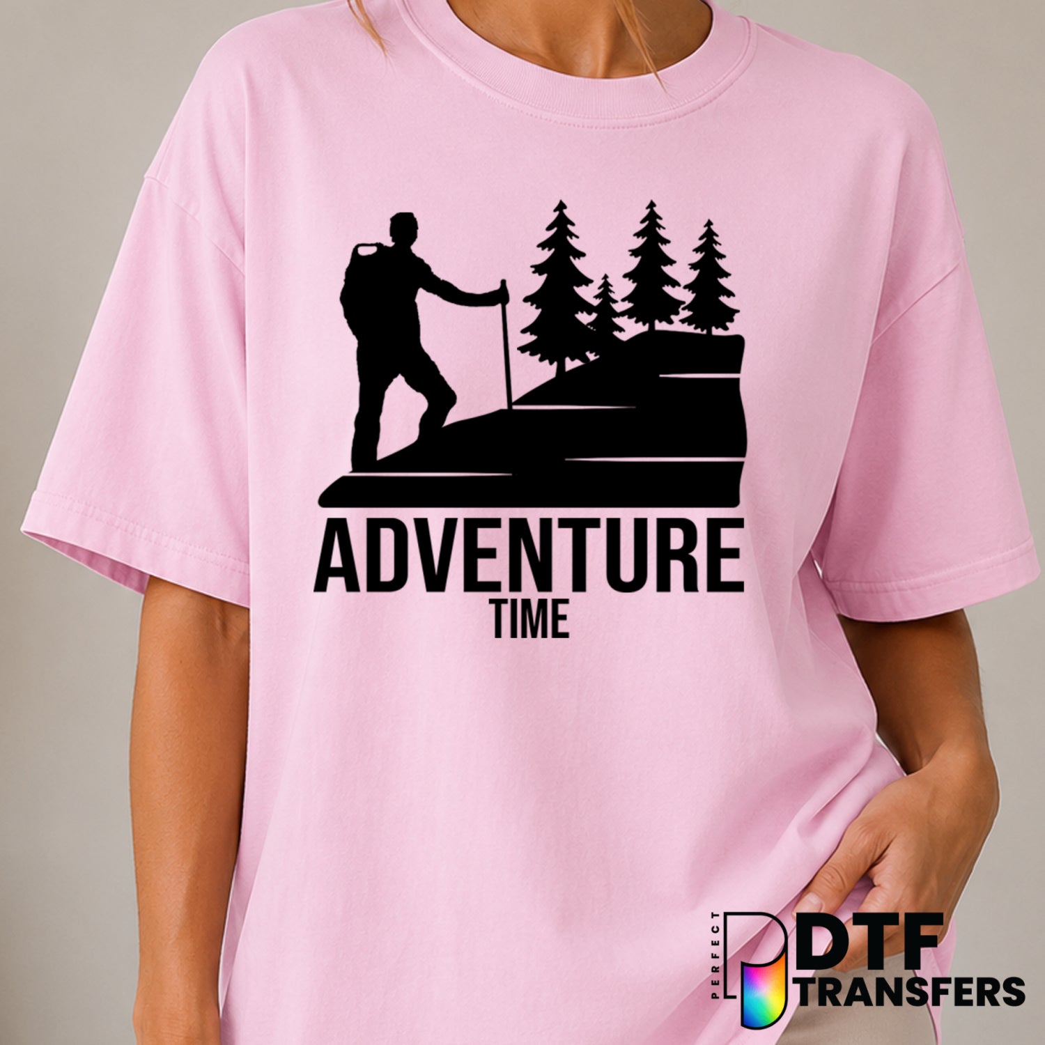 Adventure Time Hiking – DTF Transfer (view 2 of 2) – by Perfect DTF Transfers – Premade DTF Transfers – Hiking, Outdoor