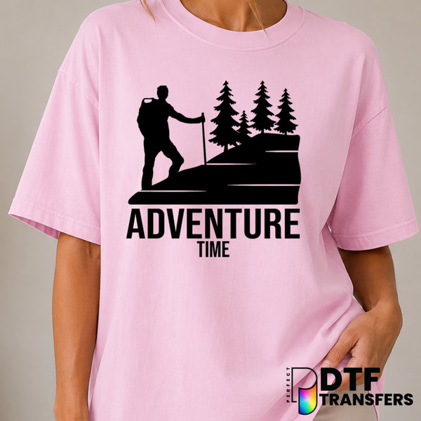 Adventure Time Hiking – DTF Transfer (view 2 of 2) – by Perfect DTF Transfers – Premade DTF Transfers – Hiking, Outdoor