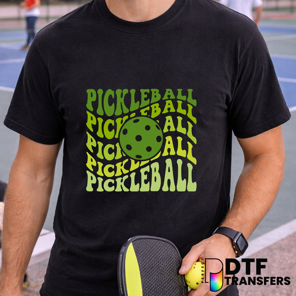 PICKLEBALL Stacked Wavy – Pickleball DTF Transfer