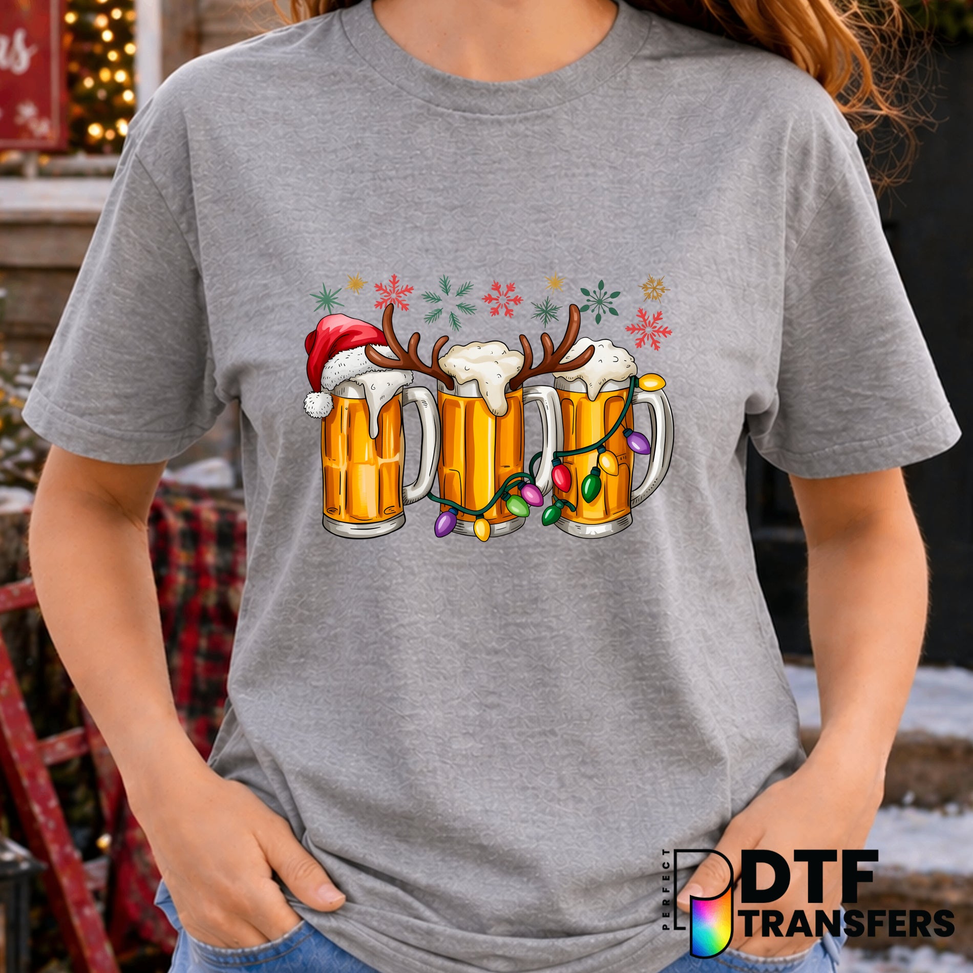 Christmas Beer Mugs – Christmas DTF Transfer