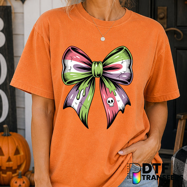 Coquette Bow Skull Drip – Halloween DTF Transfer