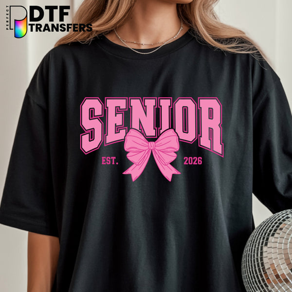 Senior with Pink Bow Class of 2026 – Teacher DTF Transfer