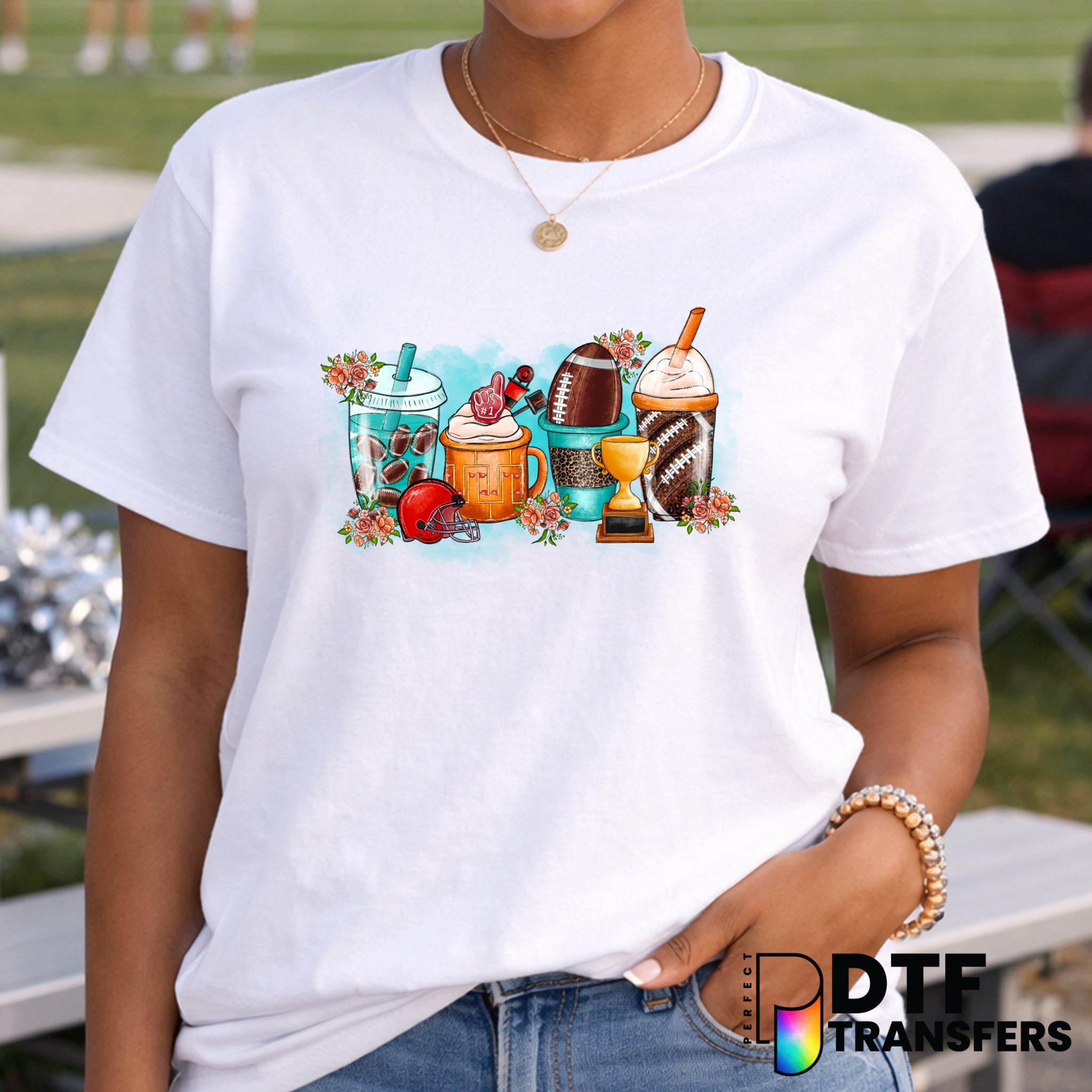 FOOTBALL COFFEE TURQUOISE LEOPARD – Football DTF Transfer