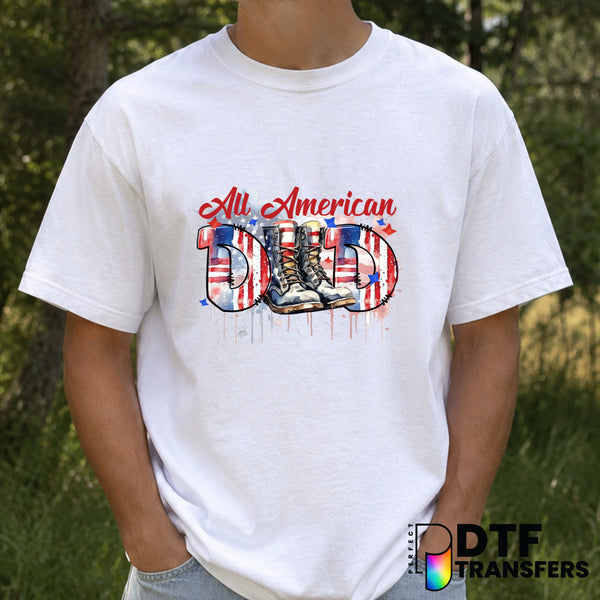 All American Dad – Father's Day DTF Transfer (view 2 of 2) – by Perfect DTF Transfers – Premade DTF Transfers – Father's D...